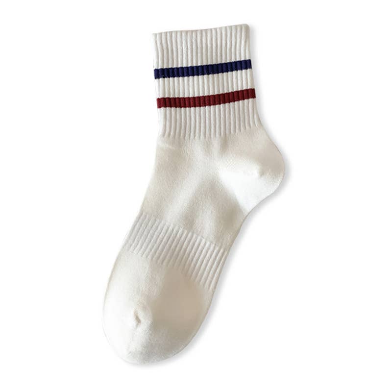 Sporty Preppy Versatile Striped Socks
