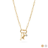 18K Gold PVD Stainless Steel Western Carabiner Necklace