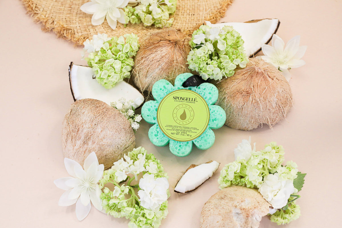 Coconut Verbena Wild Flower | Soap Sponge |Green Soap Buffer