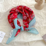 Red Passion Floral Bandana Square scarf