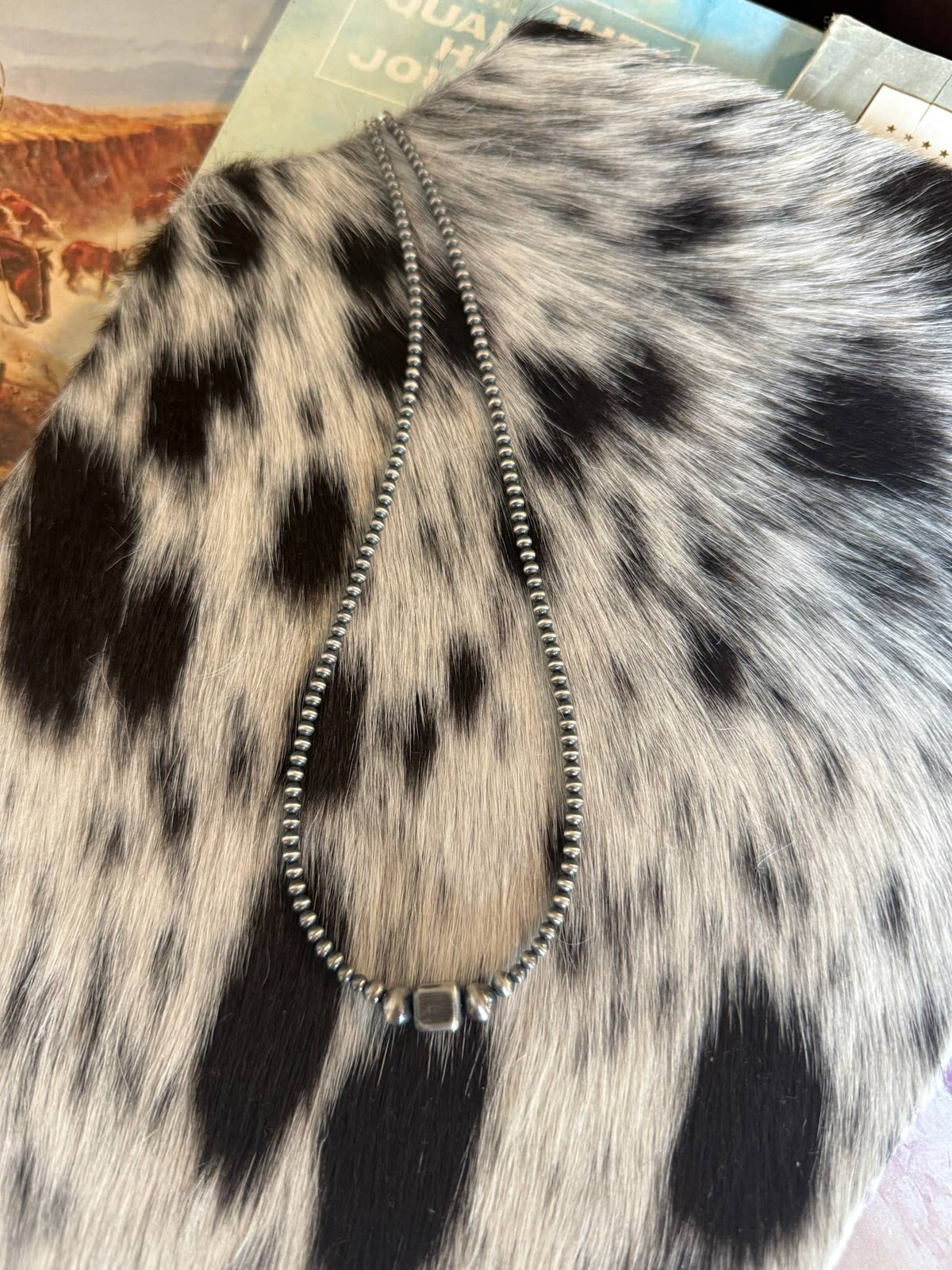 #075 Sterling Square Bead with Sterling Pearls