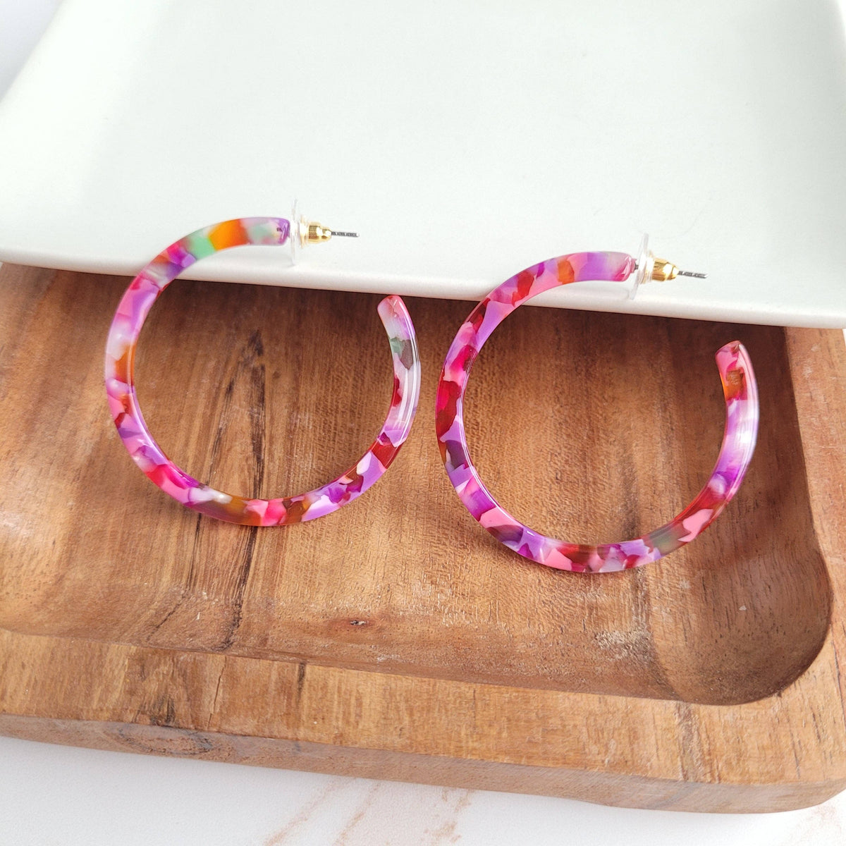 Cameron Hoops - Paradise Pink // Earrings, Jewelry, Gifts