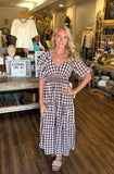 Brown Gingham Dress