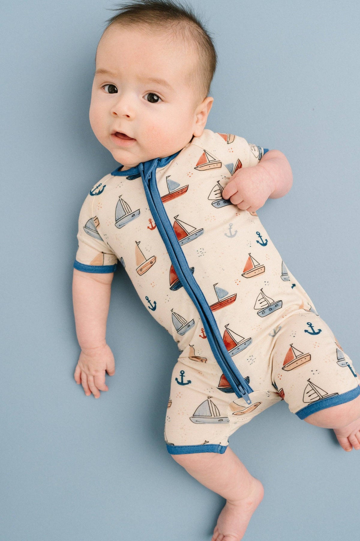Nautical Sail Bamboo Short Romper