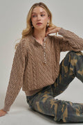 Mineral Washed Cable Knit Sweater