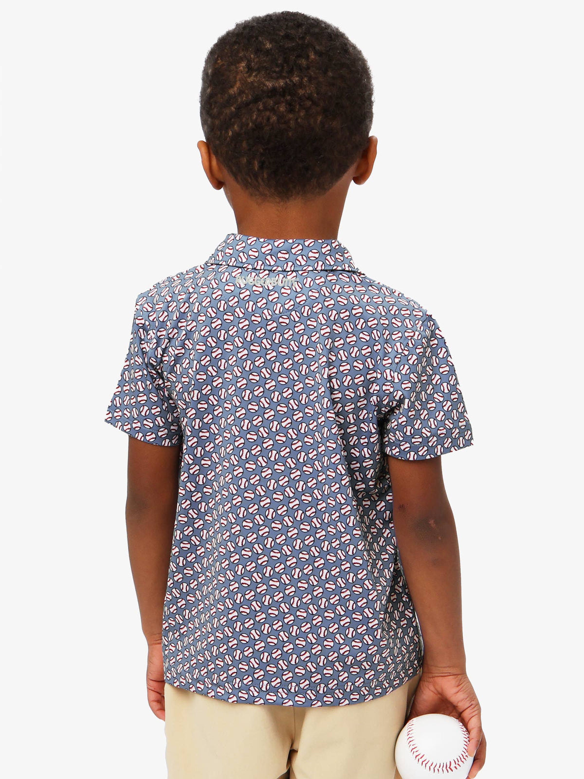 Boys Home Run Knit Short Sleeve Performance Polo