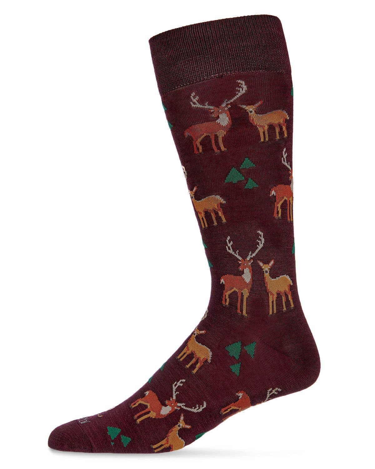 Oh Deer Bamboo Blend Men's Crew Socks