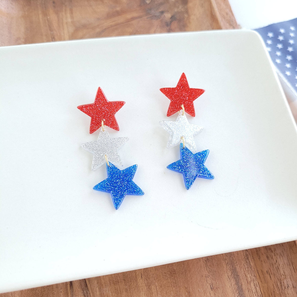 Star Spangled Dangles - Sparkle // 4th of July Earrings