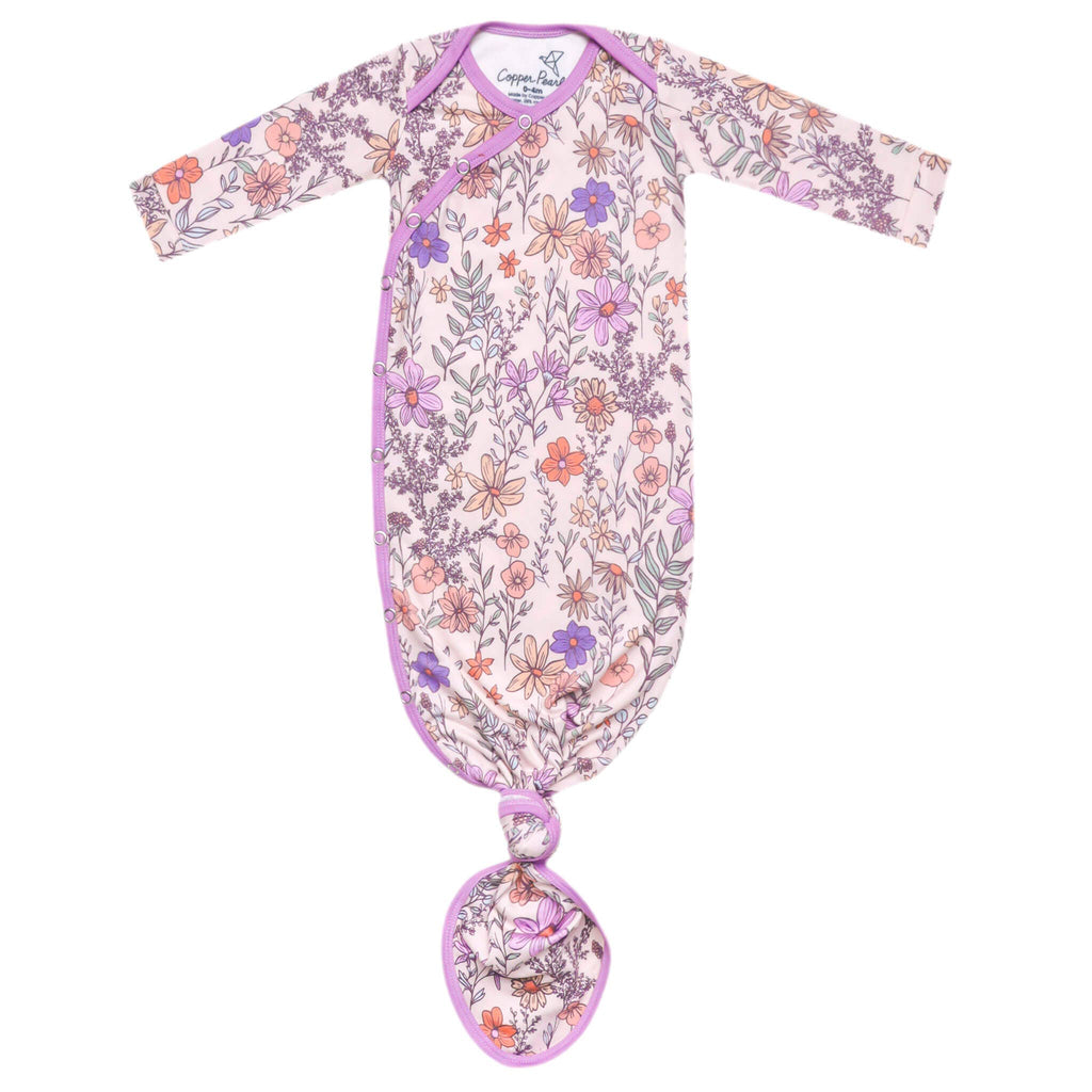 Newborn Knotted Gown - Flora