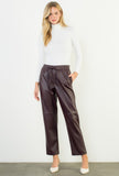 Drawstring Leather Pants