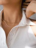 Camryn 18K Gold Non-Tarnish Layered Pearl Chain Necklace