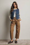 Braided Trim Denim Vest