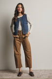 Braided Trim Denim Vest
