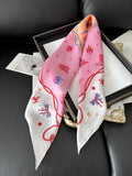 Pink Western Cowgirl Horseshoe Square Scarf Bandana