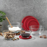 JoyFul 4 Glass Mixing Bowls With Lids - Nesting Bowls