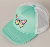 Kid's Hand-Painted Abstract Butterfly Trucker Cap