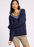 Varsity Stripe V-Neck Sweater