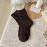 Brown Thick Crew Socks