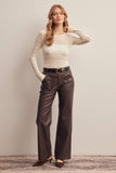 Faux Leather Straight Leg Pants