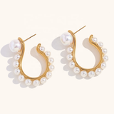 Cascade Pearl Hoop Earrings