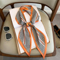 Narrow Beveled Silk Scarf