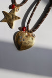 GAME DAY HEART NECKLACE | BROWN W/ MAROON ACCENT