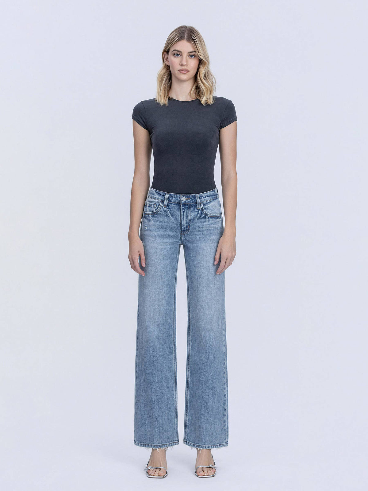 Vervet Mid Rise Slim Wide Jeans