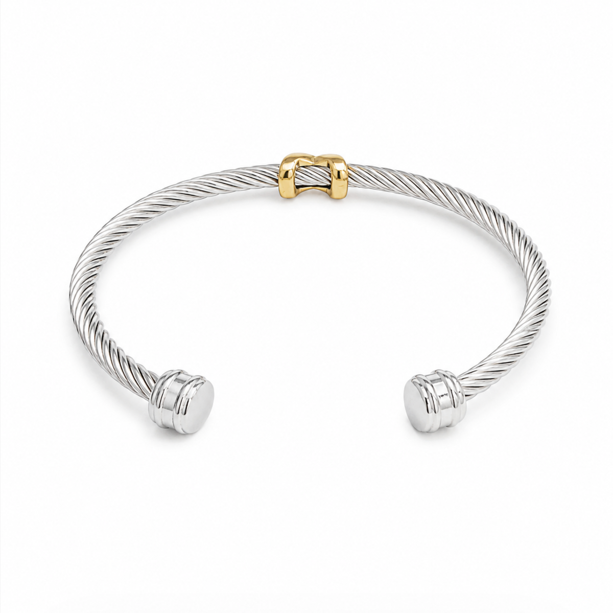 Knot Cable Cuff Bracelet | Stainless Steel & Waterproof