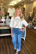 Short Sleeve Horse Shoe Sweater