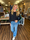 Velvet Accent Washed Sweatshirt