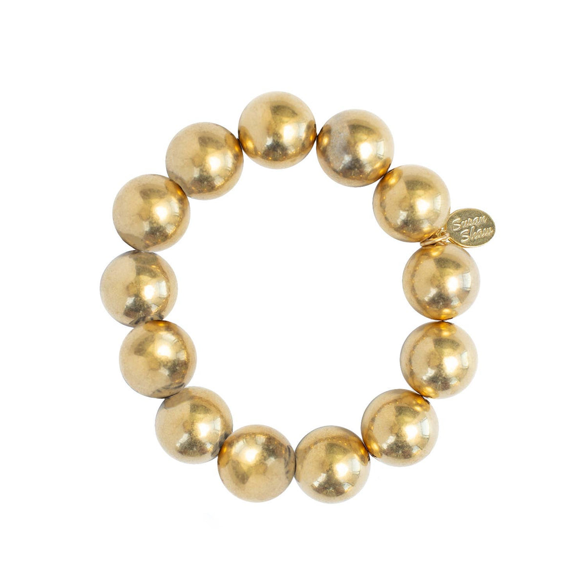 Susan Shaw Gold Bead Stretch Bracelet