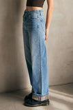 Hidden Dad Jeans with Cheetah Cuff