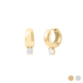 18K Gold PVD Stainless Steel Chunky One Stone Earrings