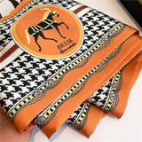 THIN NARROW RIBBON BEVELED SILK SCARF