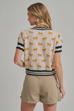 Horse Print Button Up Cardigan