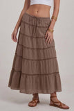 Mini Checkered Tiered Maxi Skirt