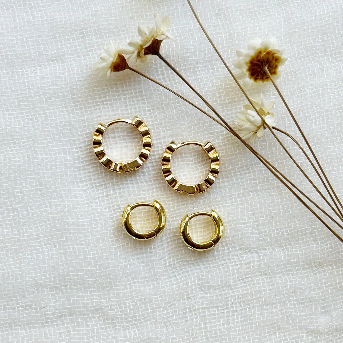 Kara Tozer Diamond Dainty Hoop Stacking Set