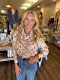 Western Print Pearl Snap