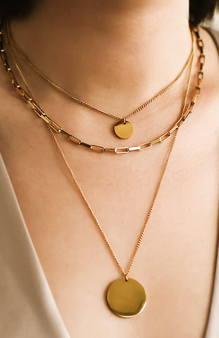 Three Layer 18K Coated Necklace