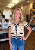 Horse Print Button Up Cardigan