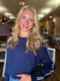 Stripe Contrast Comfy Sweatshirt