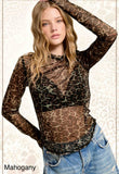 Leopard Mesh Layering Top