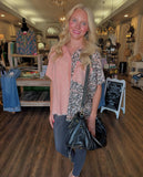 Washed Leopard and Blush Top