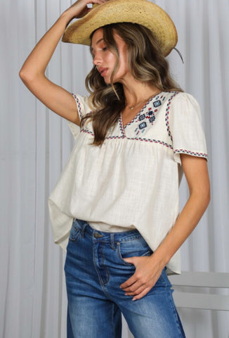 Aztec-Inspired Accent Top