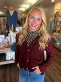 Brushed Button Up Cardigan