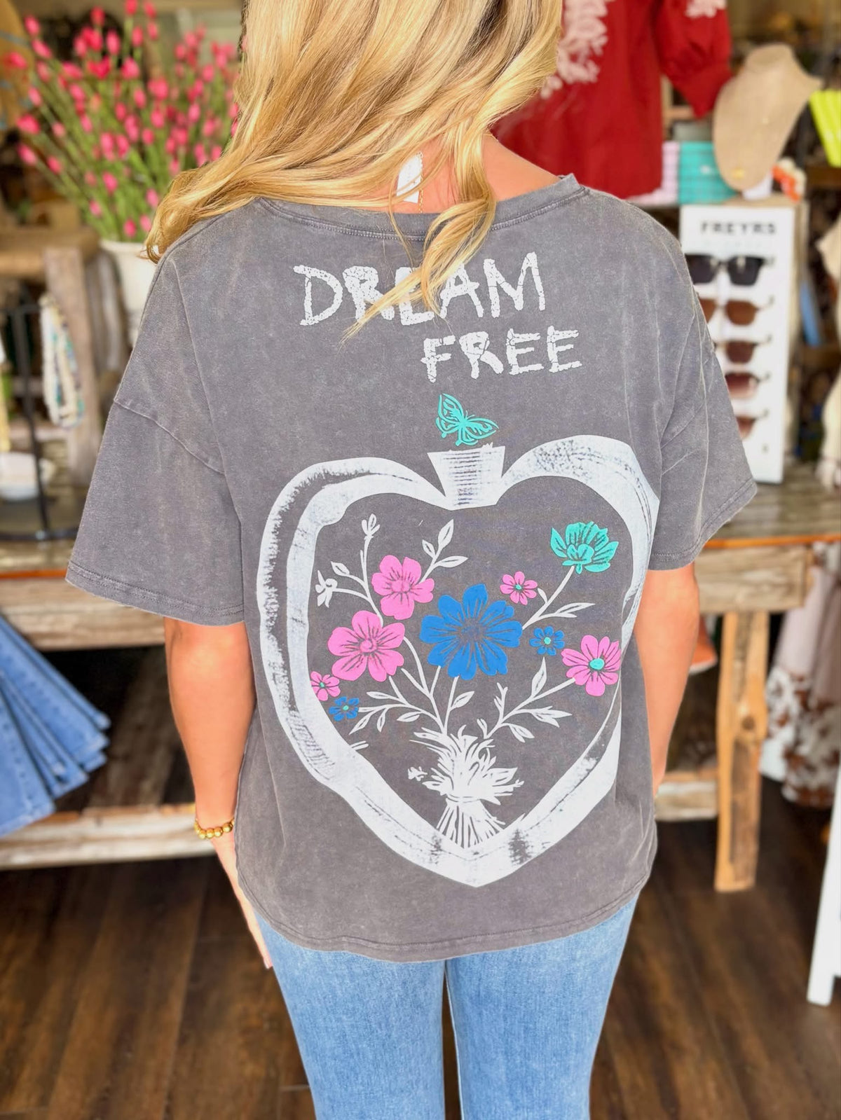 Dream Free Mineral Wash Graphic Top