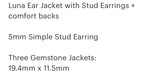 Ear Jacket and Stud Turquoise Earring