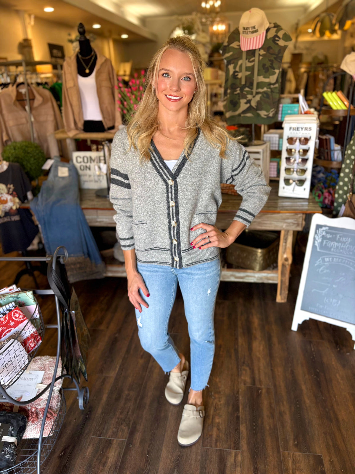 Varsity Stripe Pocket Cardigan