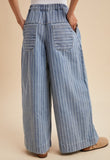 Striped Pin Tuck Jeans