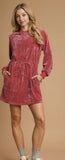 Velour Drawstring Dress